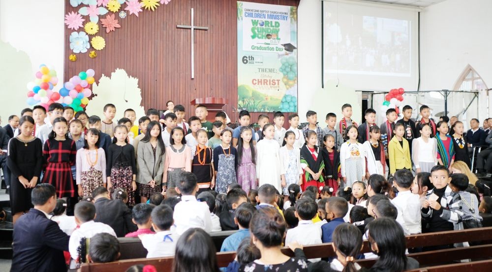 Sunday school children perform at World Sunday School day at CBCK on November 6. (Morung Photo)